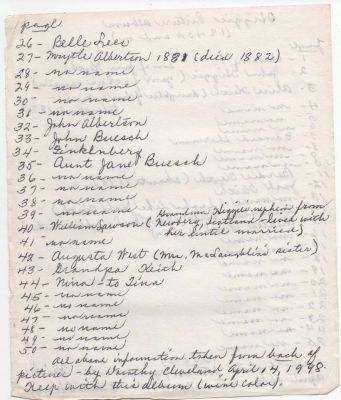 Notes on Higgie Picture Album

This was Shared by Paul Skipper.

Hand written paper by Dorothy Haskell Cleveland.
