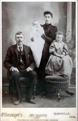 Click to view full size image
==============
Unidentified
This was shared by Dennis Schildauer.
Unidentified Cabinet Card Photo that is Addressed to “To J. Hill and wife”
The Photographer was in Rushville, Nebraska.
Unidentified
This was shared by Dennis Schildauer.
Unidentified Cabinet Card Photo that is Addressed to “To J. Hill and wife”
The Photographer was in Rushville, Nebraska.