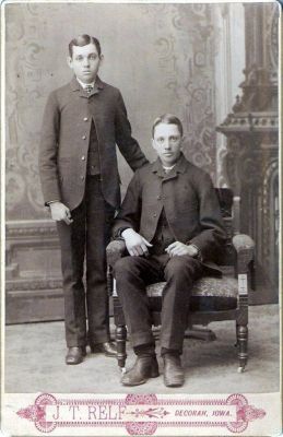 Unidentified

This was Shared by Dennis Schildhauer.

Unidentified Cabinet Card Photo in the Dolan/Duff Family Album. However, this Cabinet Card Photo is from the "Reed" Family.

The Photographers name is "Relf", Decorah, Iowa.

