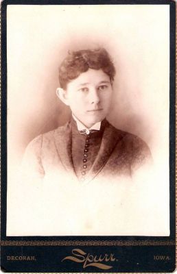 Click to view full size image
==============
Unidentified
This was Shared by Dennis Schildhauer.
Unidentified Cabinet Card Photo in the Dolan/Duff Family Album.
The Photographers name is "Spurr" Decorah, Iowa.
Possible Married last name may be "Reed".
Unidentified
This was Shared by Dennis Schildhauer.
Unidentified Cabinet Card Photo in the Dolan/Duff Family Album.
The Photographers name is "Spurr" Decorah, Iowa.
Possible Married last name may be "Reed".