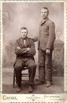 Charley & Don Duff

This was Shared by Dennis Schildhauer.

This Cabinet Card Photo States: "Charley & Don Duff".

The Photographers name is "Cross", Hot Springs, South Dakota.
