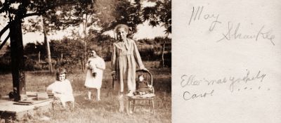 Click to view full size image
==============
Mary Shankles, Ella Mae___?
THIS PHOTO IS BEING SHARED
The Reverse side of this Photo States: "May Shankles, Ella Mae _____? Carol _____"
Mary Shankles, Ella Mae___?
THIS PHOTO IS BEING SHARED
The Reverse side of this Photo States: "May Shankles, Ella Mae _____? Carol _____"