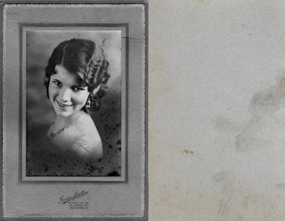 Click to view full size image
==============
Helen
THIS HAS BEEN RETURNED TO FAMILY
This Photo States: "Love Helen"
The Photographers name is "Irvine Studios", Des Moines, Iowa.
Helen
THIS HAS BEEN RETURNED TO FAMILY
This Photo States: "Love Helen"
The Photographers name is "Irvine Studios", Des Moines, Iowa.