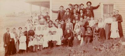 Click to view full size image
==============
Ernest Wilke & Ellen Moarnan Wedding
This was Shared by Jacque Callis.
This Mounted Photo on Board is of the Wedding of Ernest Wilke & Ellen Moarnan, 3 June 1902.
NOTE: Rose Kapell is in checkered dress towards the top on the left of the cabinet card photo.
Ernest Wilke & Ellen Moarnan Wedding
This was Shared by Jacque Callis.
This Mounted Photo on Board is of the Wedding of Ernest Wilke & Ellen Moarnan, 3 June 1902.
NOTE: Rose Kapell is in checkered dress towards the top on the left of the cabinet card photo.