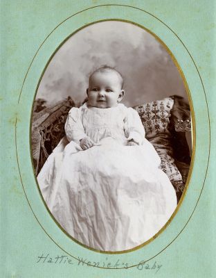 Hattie Wenick's Baby

This was Shared by a anonymous member.

This Cabinet Card Photo States: "Hattie Wenick's Baby"
