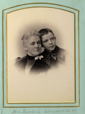 Click to view full size image
==============
Mrs. Burdick
This was shared by a anonymous member.
This Cabinet Card Photo States: "Mrs. Burdick, Leonardsville, New York."
Mrs. Burdick
This was shared by a anonymous member.
This Cabinet Card Photo States: "Mrs. Burdick, Leonardsville, New York."