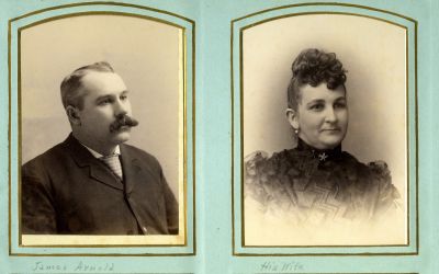 Click to view full size image
==============
James Arnold & his Wife
This was shared by a anonymous member.
These Cabinet Card Photos State:
Left: "James Arnold"
Right: "His Wife"
James Arnold & his Wife
This was shared by a anonymous member.
These Cabinet Card Photos State:
Left: "James Arnold"
Right: "His Wife"