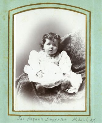 Click to view full size image
==============
James S. Egan's Daughter
This was shared by a anonymous member.
This Cabinet Card Photo States: "Jas Egan's daughter, Mohawk, New York."
James S. Egan's Daughter
This was shared by a anonymous member.
This Cabinet Card Photo States: "Jas Egan's daughter, Mohawk, New York."