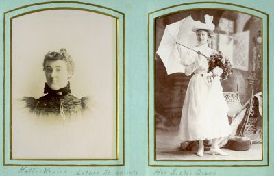 Click to view full size image
==============
Hattie Wenick & Sister, Grace
This was Shared by a anonymous member.
These Cabinet Card Photos State:
Left: "Hattie Wenick, Luther Street, Oneonta."
Right: "Her Sister Grace"
Hattie Wenick & Sister, Grace
This was Shared by a anonymous member.
These Cabinet Card Photos State:
Left: "Hattie Wenick, Luther Street, Oneonta."
Right: "Her Sister Grace"