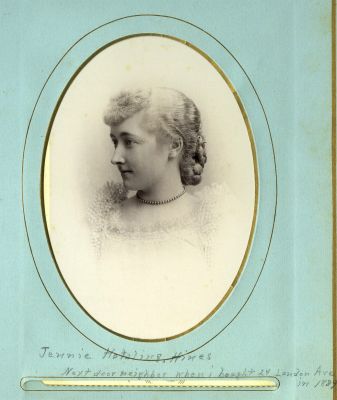 Click to view full size image
==============
Jennie Hotaling Hines
This was Shared by a anonymous member.
This Cabinet Card Photo States: "Jennie Hotaling Hines, next door neighbor when I bought 24 London Ave in 1889."
Jennie Hotaling Hines
This was Shared by a anonymous member.
This Cabinet Card Photo States: "Jennie Hotaling Hines, next door neighbor when I bought 24 London Ave in 1889."