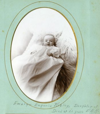 Emalyn Eugenia Risley

This was Shared by a anonymous member.

This Cabinet Card Photo States: "Emalyn Eugenia Risley, Daughter of E. E. R., Died at 26 Years."
