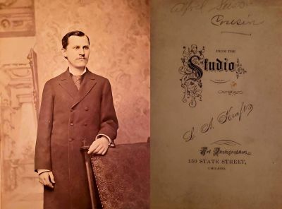 Click to view full size image
==============
Alfred Seiss
DIGITAL COPIES ONLY.
This was Shared by Jacque Callis.
This Cabinet Card Photo is of "Alfred Seiss"
The Photographers name is "Kraft's Strudio", Chicago, Illinois.
Alfred Seiss
DIGITAL COPIES ONLY.
This was Shared by Jacque Callis.
This Cabinet Card Photo is of "Alfred Seiss"
The Photographers name is "Kraft's Strudio", Chicago, Illinois.