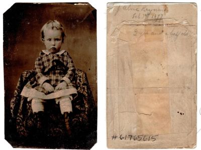 John Alvin Reynard

This was Donated by Cheryl Webber/The Terry Girls Genealogy.

This Tintype Photo States: "J. Alvin Reynard, 7 February 1877. 2 years & a half old.
