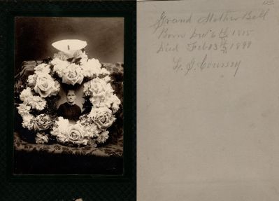 Click to view full size image
==============
Mrs. Margaret Bell
This was Donated by Cheryl Webber/The Terry Girls Genealogy.
This photo mounted on board states: "Grand Mother Bell, Born 6 December 1815. Died 13 February 1899. L. G. Coursey
Mrs. Margaret Bell
This was Donated by Cheryl Webber/The Terry Girls Genealogy.
This photo mounted on board states: "Grand Mother Bell, Born 6 December 1815. Died 13 February 1899. L. G. Coursey