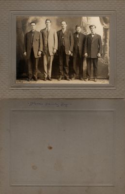 The Morris Boys

This was Donated by Cheryl Webber/The Terry Girls Genealogy.

This photo mounted on board states: "Morris Family Boys"
