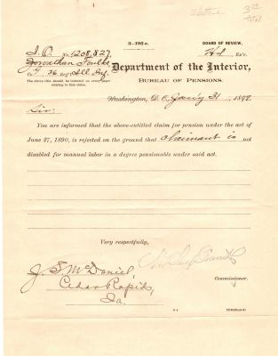 Jonathan Foulk

Civil War Pension Papers for Jonathan Foulk
