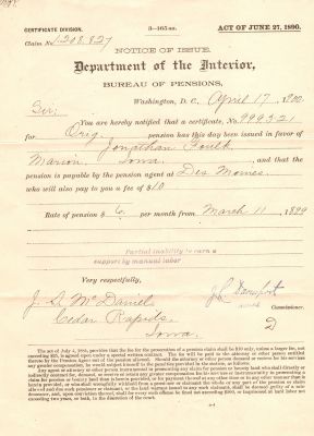 Jonathan Foulk

Civil War Pension Papers for Jonathan Foulk.
