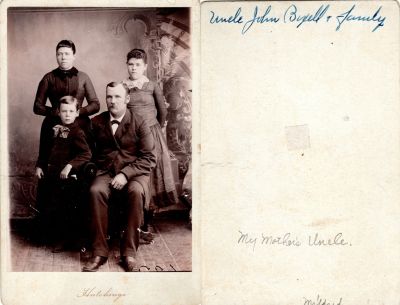 Click to view full size image
==============
John Bixell & Family
This was Donated by Cheryl Webber/The Terry Girls Genealogy.
This Album is for John Bixell and Family.
Further research is needed.
John Bixell & Family
This was Donated by Cheryl Webber/The Terry Girls Genealogy.
This Album is for John Bixell and Family.
Further research is needed.