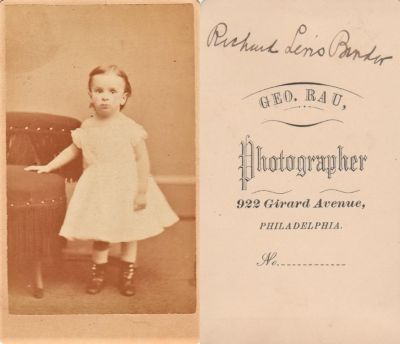 Click to view full size image
==============
Richard Levis Binder
THIS HAS BEEN RETURNED TO FAMILY
This CdV Photograph States: "Richard Levis Binder"
The Photographers name is "Geo. Rau", Philadelphia, Pennsylvania
Richard Levis Binder
THIS HAS BEEN RETURNED TO FAMILY
This CdV Photograph States: "Richard Levis Binder"
The Photographers name is "Geo. Rau", Philadelphia, Pennsylvania