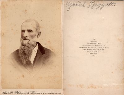 Click to view full size image
==============
Ezekiel Liggett
THIS HAS BEEN RETURNED TO FAMILY
This Cabinet Card Photo States: "Ezekiel Liggett"
The Photographer was Arch Sts., Photograph Rooms, Philadelphia, Pennsylvania
Ezekiel Liggett
THIS HAS BEEN RETURNED TO FAMILY
This Cabinet Card Photo States: "Ezekiel Liggett"
The Photographer was Arch Sts., Photograph Rooms, Philadelphia, Pennsylvania