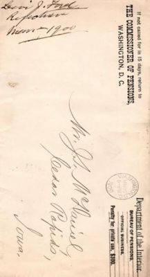 Levi Jefferson Ford

THIS HAS BEEN RETURNED TO FAMILY

Pension Papers for Levi Jefferson Ford.
