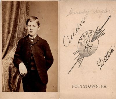 Click to view full size image
==============
Harvey Saylor
This CdV Photograph states: "Harvey Saylor"
The Photographers name is "AUDRE & DETTRA", Pottstown, Pennsylvania
Harvey Saylor
This CdV Photograph states: "Harvey Saylor"
The Photographers name is "AUDRE & DETTRA", Pottstown, Pennsylvania