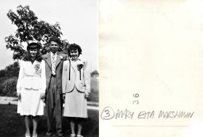 Click to view full size image
==============
Mary Etta Marshman & Unidentified
THIS HAS BEEN RETURNED TO FAMILY
This Photo States: "Mary Etta Marshman"
NOTE: Mary Etta Marshman is on the far right
Mary Etta Marshman & Unidentified
THIS HAS BEEN RETURNED TO FAMILY
This Photo States: "Mary Etta Marshman"
NOTE: Mary Etta Marshman is on the far right