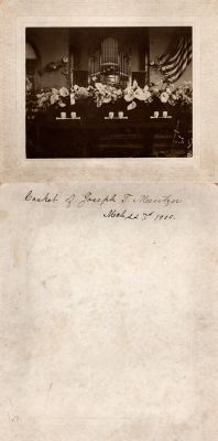 Click to view full size image
==============
Casket of Joseph J. Neutzer
This was Donated by Cheryl Webber/The Terry Girls Genealogy.
This photo mounted on board states: "Casket of Joseph J. Neutzer, 22 March 1900"
Casket of Joseph J. Neutzer
This was Donated by Cheryl Webber/The Terry Girls Genealogy.
This photo mounted on board states: "Casket of Joseph J. Neutzer, 22 March 1900"