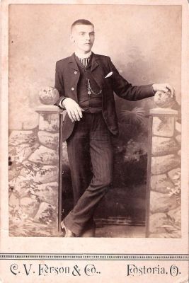 Click to view full size image
==============
Charles Nelsen Wilt
THIS HAS BEEN RETURNED TO FAMILY
This Cabinet Card Photo is of Charles Nelsen Wilt
The Photographers name is "C. V. Ferson & Co.", Fostoria, Ohio
Charles Nelsen Wilt
THIS HAS BEEN RETURNED TO FAMILY
This Cabinet Card Photo is of Charles Nelsen Wilt
The Photographers name is "C. V. Ferson & Co.", Fostoria, Ohio