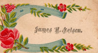 James H. Nelson

THIS HAS BEEN DONATED TO THE SPECIAL COLLECTIONS DEPARTMENT OF THE UNIVERSITY OF WASHINGTON

This was Donated by Cheryl Webber/The Terry Girls Genealogy

This Victoria Calling Card states: "James H. Nelson"


