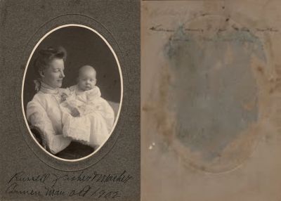 William Russell Fisher & His Mother

This was Donated by by Cheryl Webber/The Terry Girls Genealogy.

This photo mounted on board (front) states: "Russell Fisher & Mother,
Carmen, Man [Carman, Manitoba] October 1902"

This photo mounted on board (back) states: "William Russell Fisher and his mother
Carman, Man [Carman, Manitoba] October 1902"
