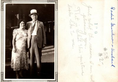 Click to view full size image
==============
Sadie Cecelia O'Shea Gesselman & Charles H. Gesselman.
This was Donated by Sue Poole
This photo states: "Sadie Gesselman & Husband"
Sadie Cecelia O'Shea Gesselman & Charles H. Gesselman.
This was Donated by Sue Poole
This photo states: "Sadie Gesselman & Husband"