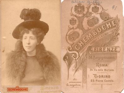 Click to view full size image
==============
Alice Eliza Getty
THIS HAS BEEN DONATED TO THE HACKLEY PUBLIC LIBRARY, MUSKEGON, MICHIGAN
This was Donated
This Cabinet Card Photo states: "Alice Getty"
The Photographers name is "Michele Schemboche", Florence, Italy
Alice Eliza Getty
THIS HAS BEEN DONATED TO THE HACKLEY PUBLIC LIBRARY, MUSKEGON, MICHIGAN
This was Donated
This Cabinet Card Photo states: "Alice Getty"
The Photographers name is "Michele Schemboche", Florence, Italy