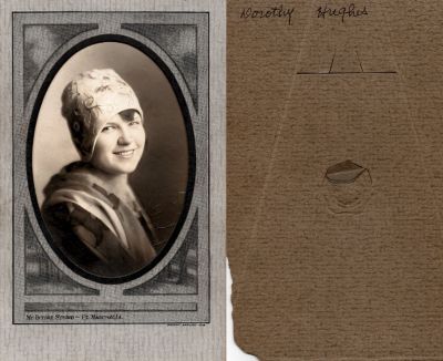 Click to view full size image
==============
Dorothy Hughes
This photo in a cover states: "Dorothy Hughes"
The Photographers name is "McIntire Studio", Ft. Madison, Iowa
Dorothy Hughes
This photo in a cover states: "Dorothy Hughes"
The Photographers name is "McIntire Studio", Ft. Madison, Iowa
