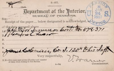 James Coleman

This was Donated by Mary Muhlfeld

James Coleman Civil War Document


