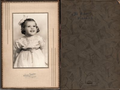 Click to view full size image
==============
Jo Ann Hibbard
This Photo states: "Jo Ann Hibbard"
The Photographers name is "White's Studios", Highland Park, Los Angeles, California
Jo Ann Hibbard
This Photo states: "Jo Ann Hibbard"
The Photographers name is "White's Studios", Highland Park, Los Angeles, California