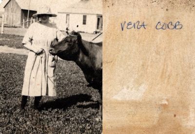 Vera Cobb

This small photo states: "Vera Cobb"
