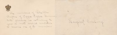 Margaret Amelung
THIS HAS BEEN RETURNED TO FAMILY

This is a Invitation to Margaret Amelung
