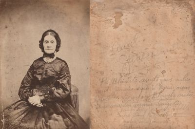 Click to view full size image
==============
Jennie Smith
THIS HAS BEEN RETURNED TO FAMILY
This photo mounted on board states: "Aunt Jennie Smith. Pa Blounts Aunt gave Asher & Jennie each a farm near Palisade, Grandma Blounts sister. Their maiden names Larzelier(?).
See back for further writing.
Jennie Smith
THIS HAS BEEN RETURNED TO FAMILY
This photo mounted on board states: "Aunt Jennie Smith. Pa Blounts Aunt gave Asher & Jennie each a farm near Palisade, Grandma Blounts sister. Their maiden names Larzelier(?).
See back for further writing.