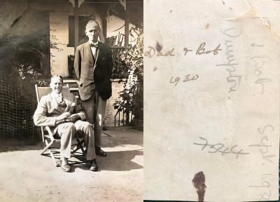 Click to view full size image
==============
Robert Edward Frederick "Bob" Tendall & Dad
THIS HAS BEEN RETURNED TO FAMILY
This Photo States: "Bob & Dad, September 1930"
Robert Edward Frederick "Bob" Tendall & Dad
THIS HAS BEEN RETURNED TO FAMILY
This Photo States: "Bob & Dad, September 1930"