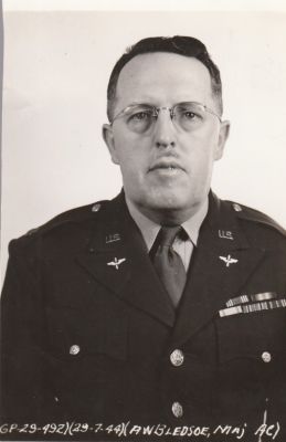 Click to view full size image
==============
Major Arthur Worth Bledsoe
THIS HAS BEEN RETURNED TO FAMILY
The front of this Photo States: "Maj. A. W. Bledsoe"
The Back of this Photo States: "England, 12 August 1944. To Donald, from Jack"
Major Arthur Worth Bledsoe
THIS HAS BEEN RETURNED TO FAMILY
The front of this Photo States: "Maj. A. W. Bledsoe"
The Back of this Photo States: "England, 12 August 1944. To Donald, from Jack"