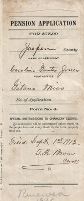 Click to view full size image
==============
Americus Marcus Gunter
THIS HAS BEEN RETURNED TO FAMILY
This was Donated by Cheryl Webber/The Terry Girls Genealogy.
Americus Marcus Gunter Civil War Pension Application Cover
Americus Marcus Gunter
THIS HAS BEEN RETURNED TO FAMILY
This was Donated by Cheryl Webber/The Terry Girls Genealogy.
Americus Marcus Gunter Civil War Pension Application Cover
