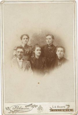 Click to view full size image
==============
Florence Ellen Burr, Lulu May Burr, Dennis Ray Burr, Olive Gilman Burr and Clara Wilcox Burr
THIS HAS BEEN RETURNED TO FAMILY
This Cabinet Card Photo is of the "Burr Children"
(Florence Ellen Burr, Lulu May Burr, Dennis Ray Burr, Olive Gilman Burr and Clara Wilcox Burr)
These are the children of Jarvis N. Burr and Johanna Bean Gilman.
Florence Ellen Burr, Lulu May Burr, Dennis Ray Burr, Olive Gilman Burr and Clara Wilcox Burr
THIS HAS BEEN RETURNED TO FAMILY
This Cabinet Card Photo is of the "Burr Children"
(Florence Ellen Burr, Lulu May Burr, Dennis Ray Burr, Olive Gilman Burr and Clara Wilcox Burr)
These are the children of Jarvis N. Burr and Johanna Bean Gilman.