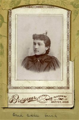 Click to view full size image
==============
Ora Bell Eckles Lerch
This Cabinet Card Photo was Donated by a Anonymous Donor.
This Cabinet Card Photo States: "Orah Eckles Lerch"
The Photographers name is "Burgener", Harper, Kansas.
Ora Bell Eckles Lerch
This Cabinet Card Photo was Donated by a Anonymous Donor.
This Cabinet Card Photo States: "Orah Eckles Lerch"
The Photographers name is "Burgener", Harper, Kansas.