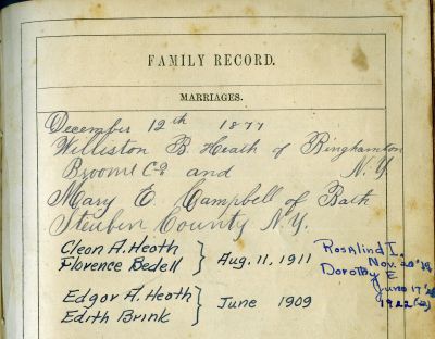 Williston Barnum Heath Family Bible

This Album was Shared by a Anonymous Member.

Heath Marriages
