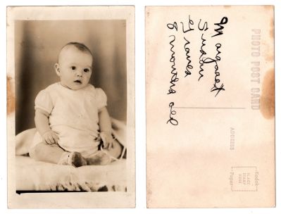 Margaret Susan Graves

This Real Photo Postcard (RPPC) states: "Margaret Susan Graves, 8 months old"
