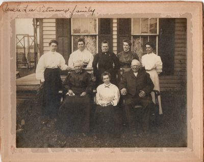 The  Lee Pitman Family

This photo mounted on board states: "Uncle Lee Pitman Family"

