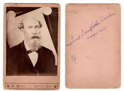 Click to view full size image
==============
My Great Grandfather Davidson
This Cabinet Card Photo states: "My Great Grandfather Davidson, R. W. Hayes, 9/6/35"
The Photographers name is "Hellebo", Janesville, Minnesota
My Great Grandfather Davidson
This Cabinet Card Photo states: "My Great Grandfather Davidson, R. W. Hayes, 9/6/35"
The Photographers name is "Hellebo", Janesville, Minnesota