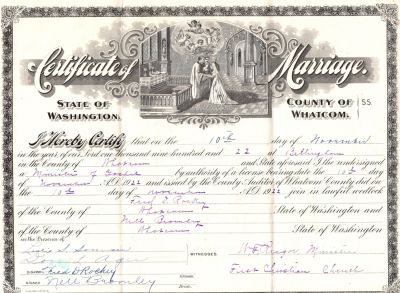 Click to view full size image
==============
Frederick D. "Fred" Rockey & Nell Bromley Rockey Marriage Certificate
This Marriage Certificate is for Frederick D. "Fred" Rockey & Nell Bromley Rockey
Date of Marriage was 10 November 1922.
Frederick D. "Fred" Rockey & Nell Bromley Rockey Marriage Certificate
This Marriage Certificate is for Frederick D. "Fred" Rockey & Nell Bromley Rockey
Date of Marriage was 10 November 1922.
