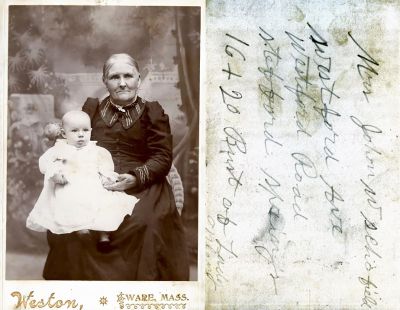 Click to view full size image
==============
Mrs. John W. Schofield
This was Shared by a Anonymous Donor.
This Cabinet Card Photo States: "Mrs. Johon W. Schofield, Westford Ave., Westford Road, ??????
The Photographers name is "Weston", Ware, Massachusetts.
Mrs. John W. Schofield
This was Shared by a Anonymous Donor.
This Cabinet Card Photo States: "Mrs. Johon W. Schofield, Westford Ave., Westford Road, ??????
The Photographers name is "Weston", Ware, Massachusetts.